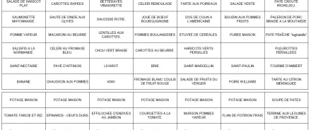 Menu du 13 au 19 décembre 