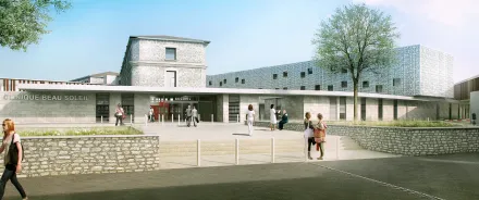 L'entrée de la clinique - nouvelle offre de soins à Montpellier
