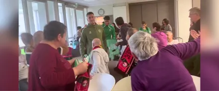 Retour en images sur la visite des joueurs de l’ASSE à la Résidence Mutualiste L’Embellie