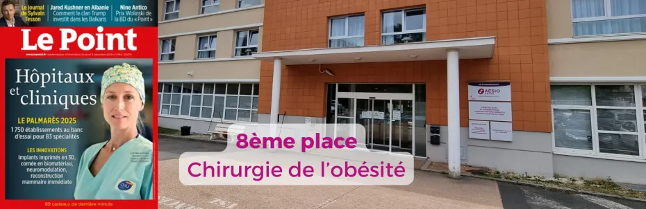 PALMARES 2025 DES HOPITAUX ET CLINIQUES : LE CENTRE MUTUALISTE DE L'OBESITE DANS LE TOP 10